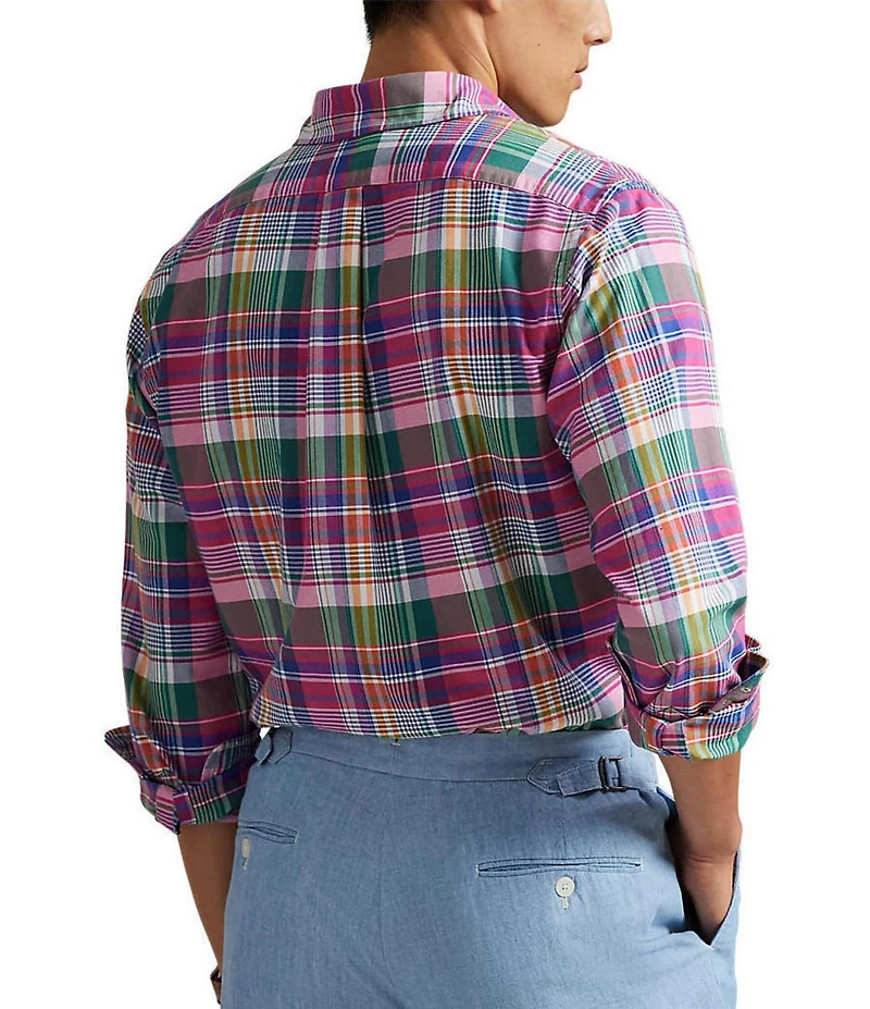 Polo Ralph Lauren Big & Tall Classic Fit Medium Plaid Oxford Long Sleeve Woven Shirt