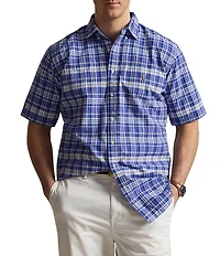 Polo Ralph Lauren Big & Tall Classic Fit Medium Plaid Oxford Short Sleeve Woven Shirt