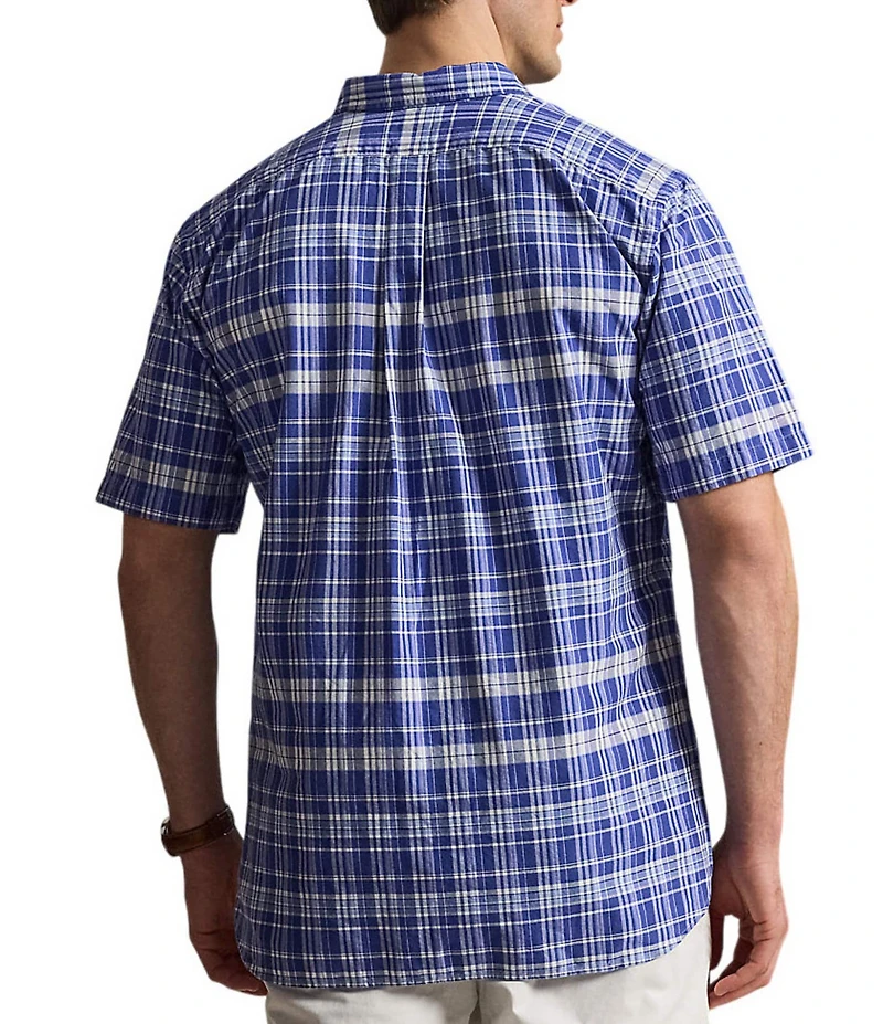 Polo Ralph Lauren Big & Tall Classic Fit Medium Plaid Oxford Short Sleeve Woven Shirt