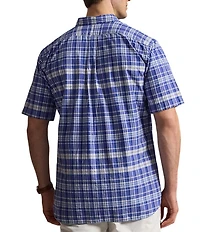 Polo Ralph Lauren Big & Tall Classic Fit Medium Plaid Oxford Short Sleeve Woven Shirt