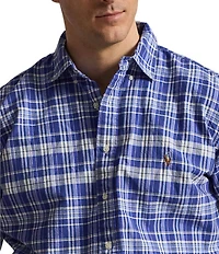 Polo Ralph Lauren Big & Tall Classic Fit Medium Plaid Oxford Short Sleeve Woven Shirt