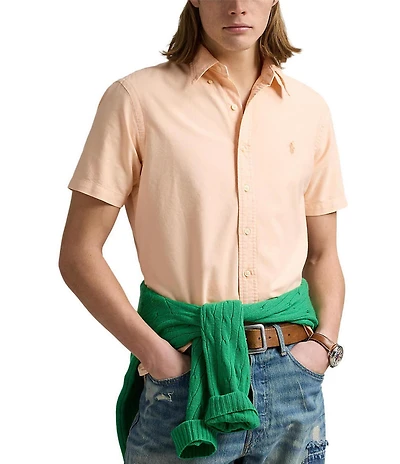 Polo Ralph Lauren Big & Tall Classic Fit Mineral-Dyed Oxford Short Sleeve Woven Shirt
