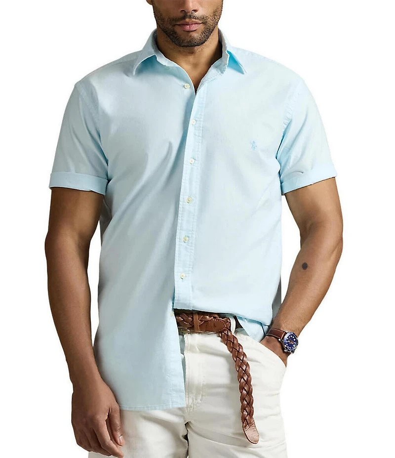 Polo Ralph Lauren Big & Tall Classic Fit Mineral-Dyed Oxford Short Sleeve Woven Shirt