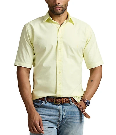 Polo Ralph Lauren Big & Tall Classic Fit Mineral-Dyed Oxford Short Sleeve Woven Shirt