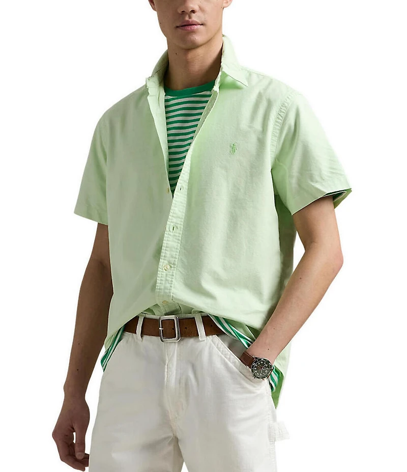 Polo Ralph Lauren Big & Tall Classic Fit Mineral-Dyed Oxford Short Sleeve Woven Shirt