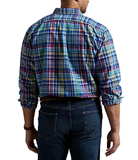 Polo Ralph Lauren Big & Tall Classic Fit Multi Color Plaid Oxford Long Sleeve Woven Shirt
