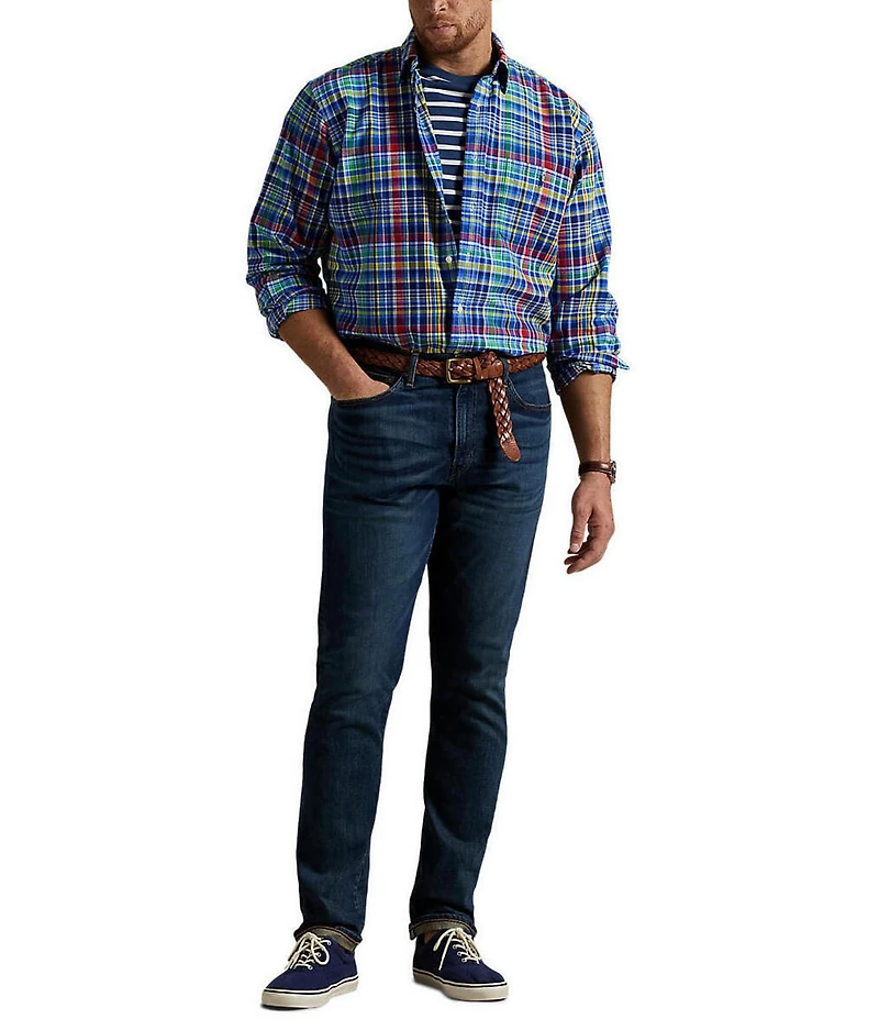 Polo Ralph Lauren Big & Tall Classic Fit Multi Color Plaid Oxford Long Sleeve Woven Shirt
