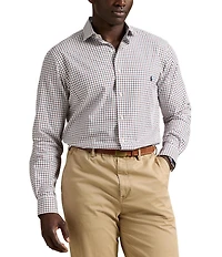 Polo Ralph Lauren Big & Tall Classic Fit Multi Color Plaid Stretch Poplin Long Sleeve Woven Shirt