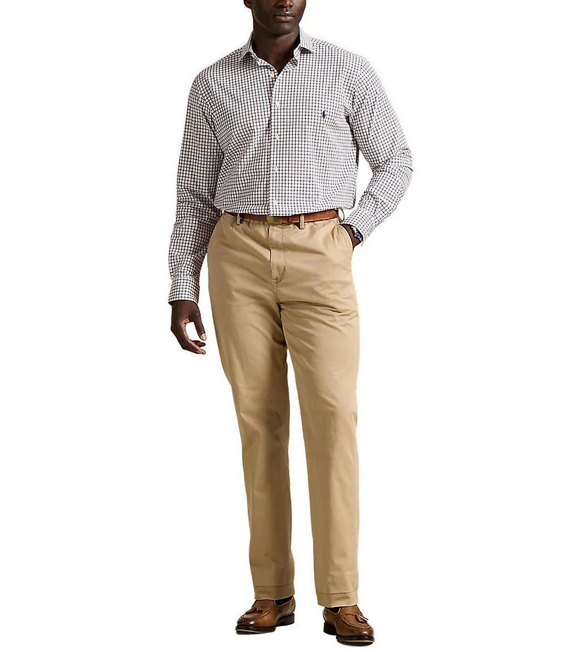 Polo Ralph Lauren Big & Tall Classic Fit Multi Color Plaid Stretch Poplin Long Sleeve Woven Shirt