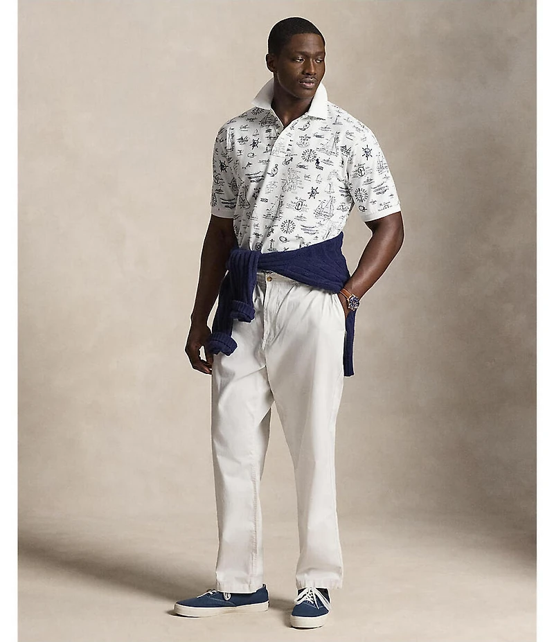 Polo Ralph Lauren Big & Tall Classic Fit Nautical Print Short Sleeve Polo Shirt
