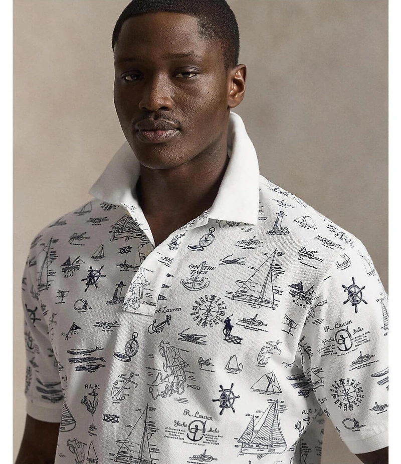 Polo Ralph Lauren Big & Tall Classic Fit Nautical Print Short Sleeve Polo Shirt