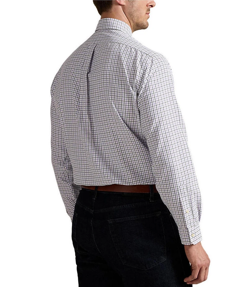 Polo Ralph Lauren Big & Tall Classic Fit Performance Stretch Plaid Check Oxford Long Sleeve Woven Shirt