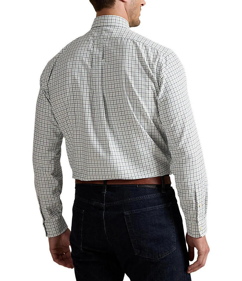 Polo Ralph Lauren Big & Tall Classic Fit Performance Stretch Plaid Check Oxford Long Sleeve Woven Shirt