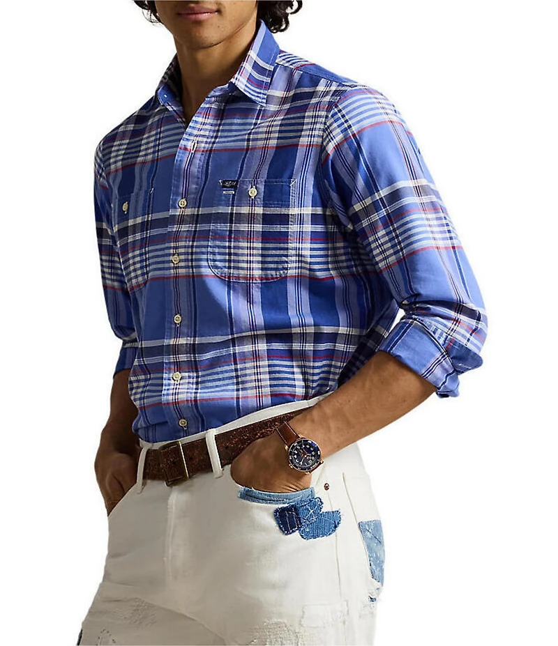 Polo Ralph Lauren Big & Tall Classic Fit Plaid Oxford Long Sleeve Workshirt