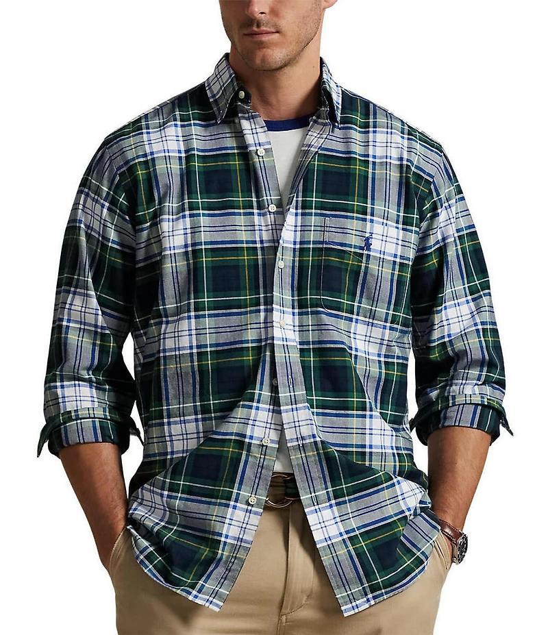Polo Ralph Lauren Big & Tall Classic Fit Plaid Oxford Long Sleeve Woven Shirt