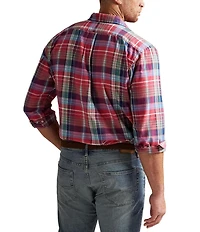 Polo Ralph Lauren Big & Tall Classic Fit Plaid Oxford Multi Color Long Sleeve Woven Shirt
