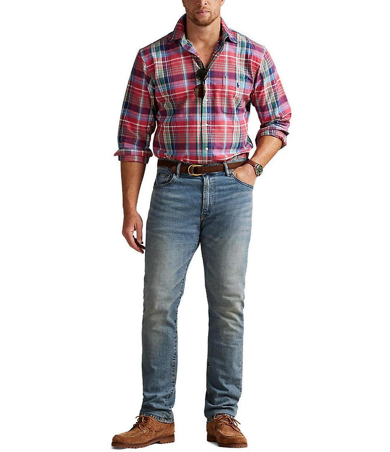Polo Ralph Lauren Big & Tall Classic Fit Plaid Oxford Multi Color Long Sleeve Woven Shirt