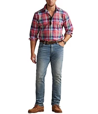 Polo Ralph Lauren Big & Tall Classic Fit Plaid Oxford Multi Color Long Sleeve Woven Shirt