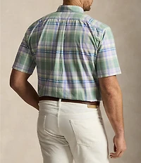 Polo Ralph Lauren Big & Tall Classic Fit Plaid Oxford Short Sleeve Woven Shirt