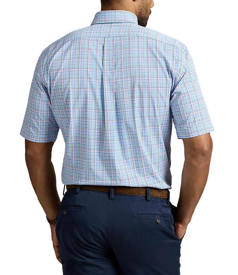 Polo Ralph Lauren Big & Tall Classic Fit Plaid Performance Stretch Short Sleeve Twill Woven Shirt