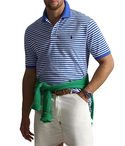 Polo Ralph Lauren Big & Tall Classic Fit Stripe Mesh Short Sleeve Polo Shirt