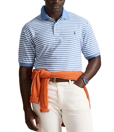 Polo Ralph Lauren Big & Tall Classic Fit Stripe Mesh Short Sleeve Polo Shirt