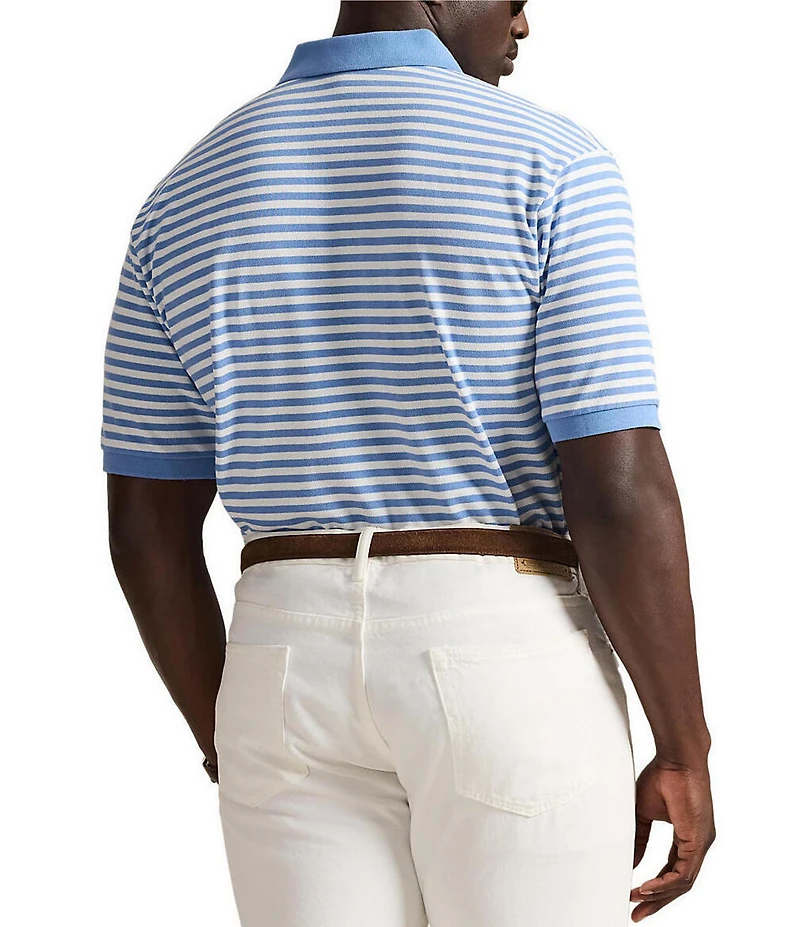 Polo Ralph Lauren Big & Tall Classic Fit Stripe Mesh Short Sleeve Polo Shirt