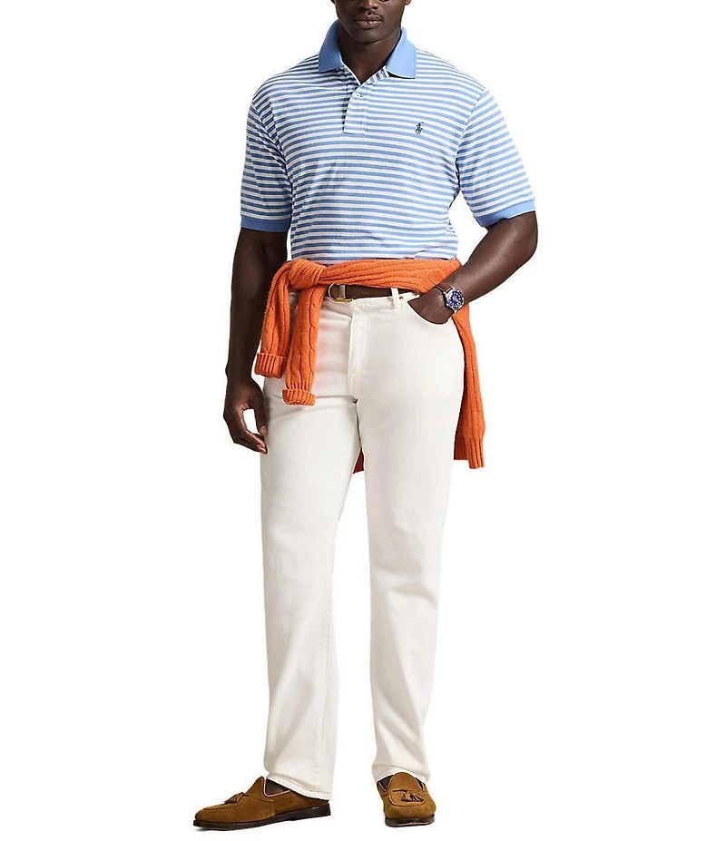Polo Ralph Lauren Big & Tall Classic Fit Stripe Mesh Short Sleeve Polo Shirt