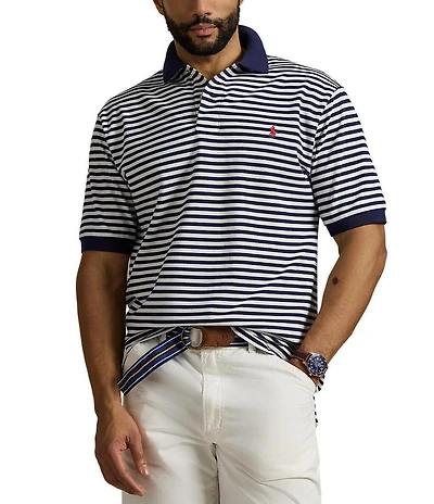 Polo Ralph Lauren Big & Tall Classic Fit Stripe Mesh Short Sleeve Polo Shirt