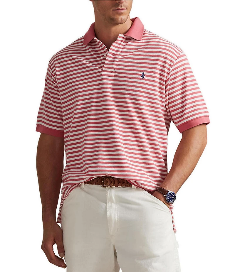 Polo Ralph Lauren Big & Tall Classic Fit Stripe Mesh Short Sleeve Polo Shirt
