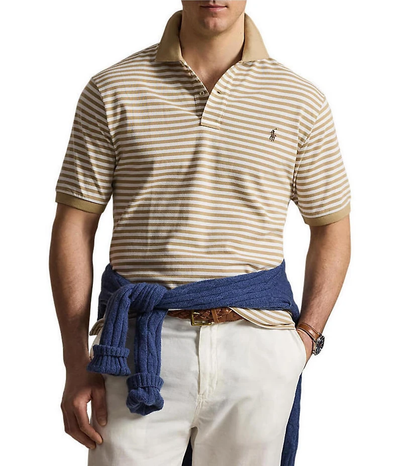 Polo Ralph Lauren Big & Tall Classic Fit Stripe Mesh Short Sleeve Polo Shirt