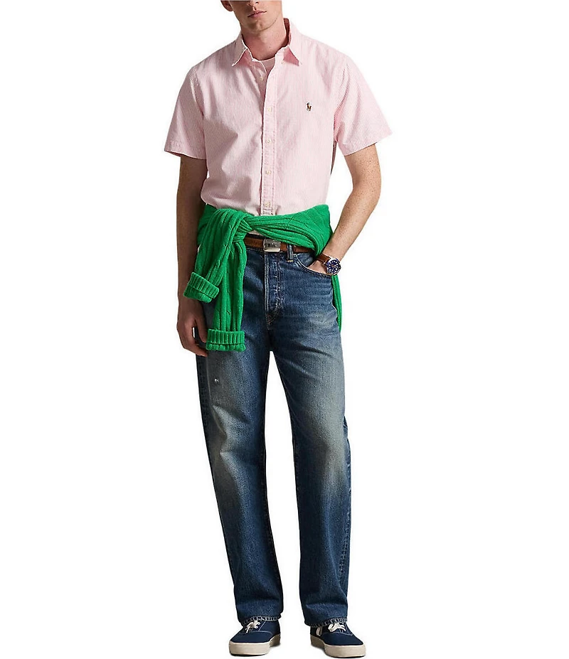 Polo Ralph Lauren Big & Tall Classic Fit Stripe Oxford Short Sleeve Woven Shirt