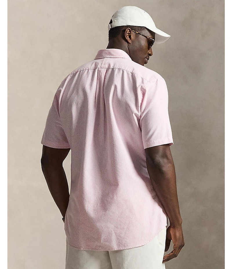 Polo Ralph Lauren Big & Tall Classic Fit Stripe Oxford Short Sleeve Woven Shirt