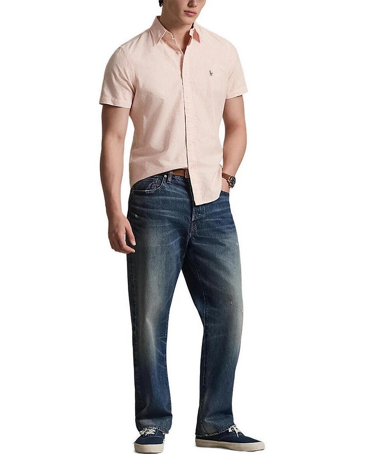 Polo Ralph Lauren Big & Tall Classic Fit Stripe Oxford Short Sleeve Woven Shirt