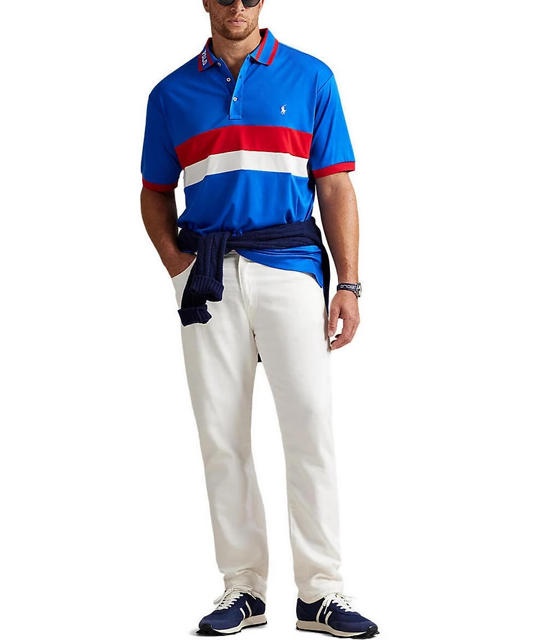 Polo Ralph Lauren Big & Tall Classic Fit RL Racing Striped Soft Cotton Short Sleeve Polo Shirt