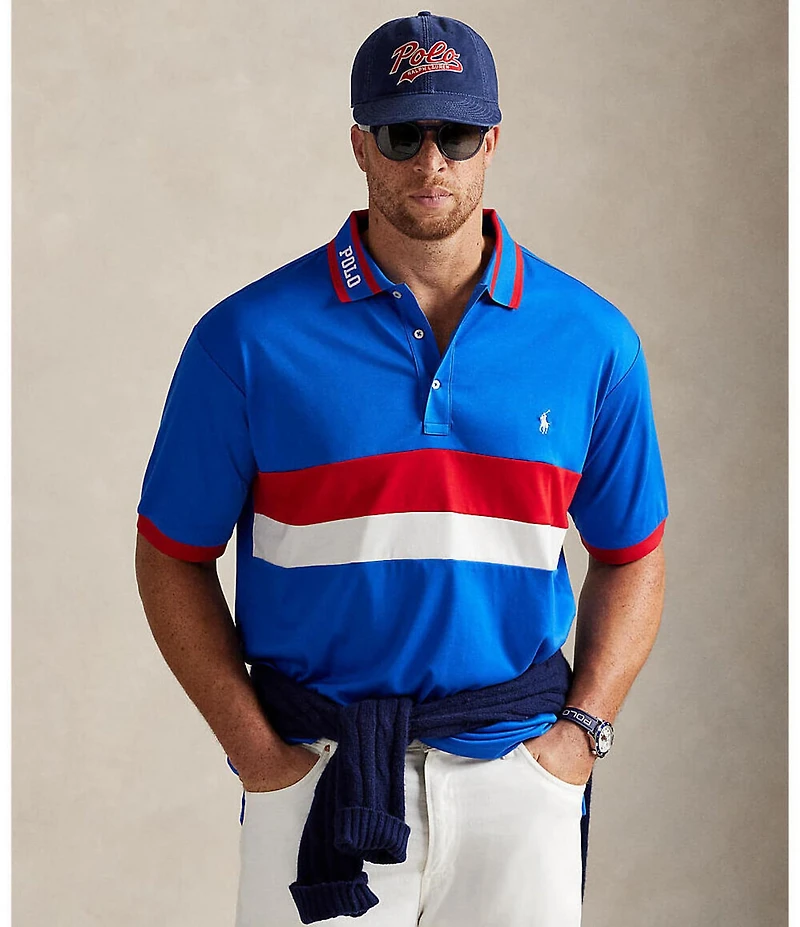 Polo Ralph Lauren Big & Tall Classic Fit RL Racing Striped Soft Cotton Short Sleeve Polo Shirt