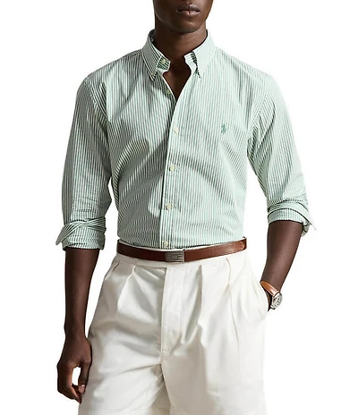 Polo Ralph Lauren Big & Tall Classic Fit Striped Stretch Poplin Long Sleeve Woven Shirt
