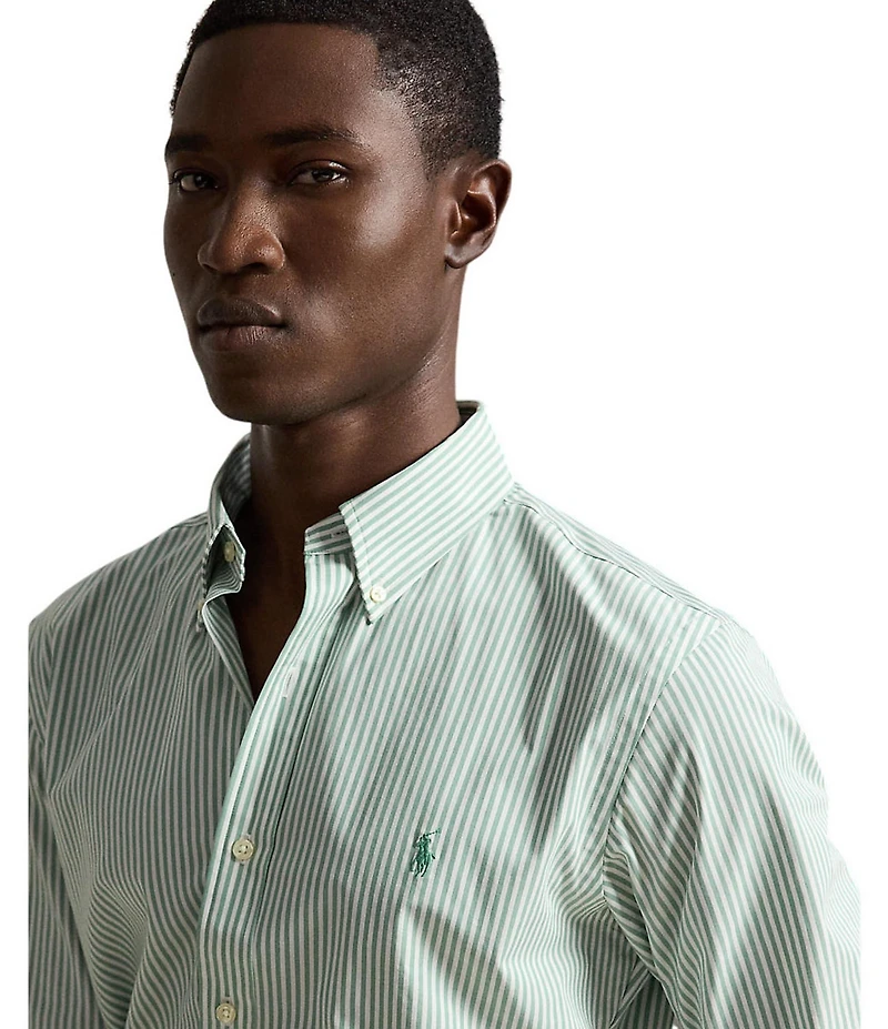 Polo Ralph Lauren Big & Tall Classic Fit Striped Stretch Poplin Long Sleeve Woven Shirt