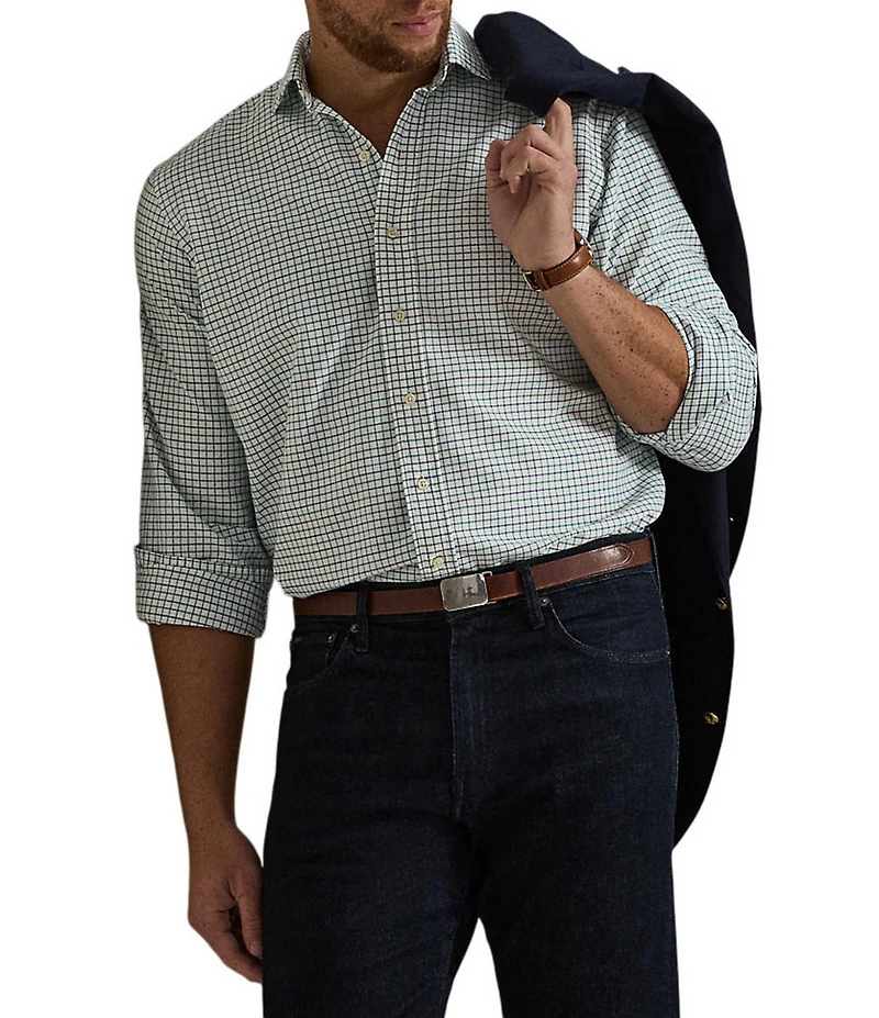 Polo Ralph Lauren Big & Tall Classic Fit Tattersall Oxford Long Sleeve Woven Shirt