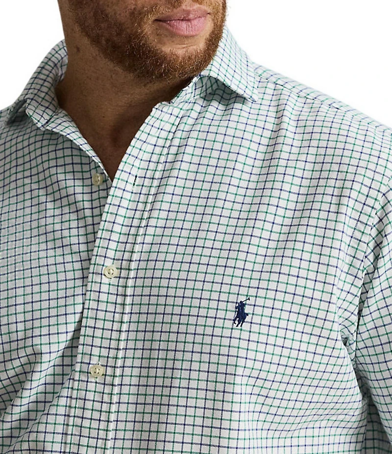 Polo Ralph Lauren Big & Tall Classic Fit Tattersall Oxford Long Sleeve Woven Shirt