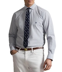Polo Ralph Lauren Big & Tall Classic Fit Tattersall Stretch Poplin Long Sleeve Woven Shirt