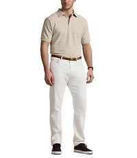 Polo Ralph Lauren Big & Tall Classic Fit Micro Stripe Tipped Stretch Mesh Short Sleeve Polo Shirt