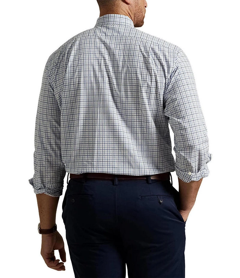 Polo Ralph Lauren Big & Tall Classic Tattersall Stretch Poplin Long Sleeve Woven Shirt