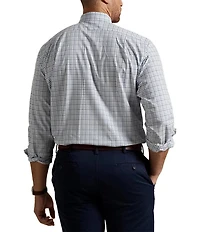 Polo Ralph Lauren Big & Tall Classic Tattersall Stretch Poplin Long Sleeve Woven Shirt
