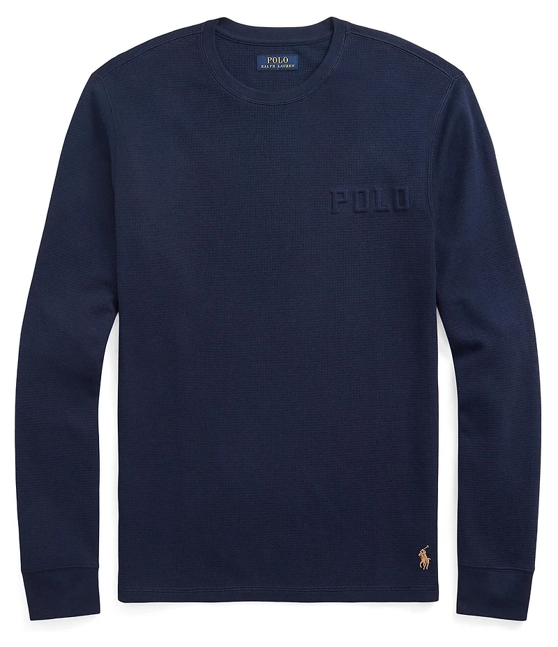 Polo Ralph Lauren Big & Tall Embossed Thermal Long Sleeve Crew Neck Sleep Shirt