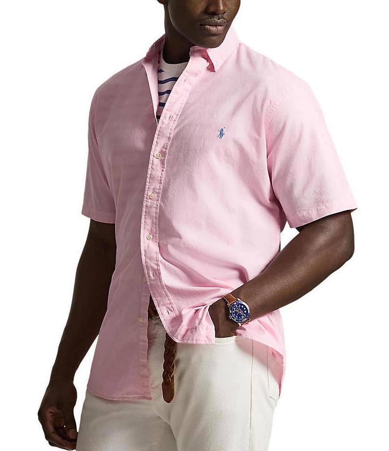 Polo Ralph Lauren Big & Tall Garment-Dye Oxford Short-Sleeve Woven Shirt