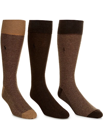 Polo Ralph Lauren Big & Tall Gents Pattern Socks 3-Pack
