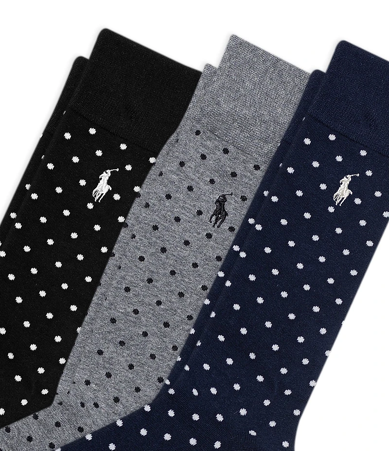 Polo Ralph Lauren Big & Tall Gents Polka Dot Socks 3-Pack