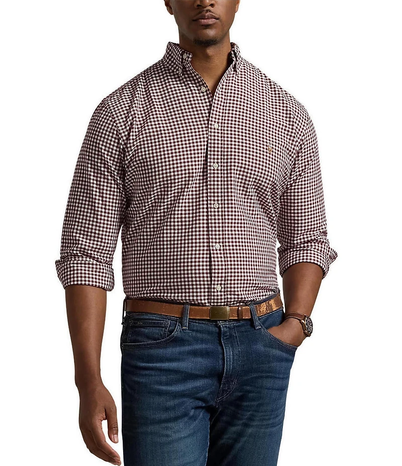 Polo Ralph Lauren Big & Tall Gingham Oxford Long Sleeve Woven Shirt