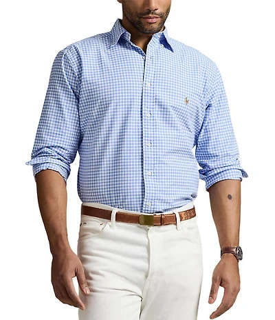 Polo Ralph Lauren Big & Tall Gingham Oxford Long Sleeve Woven Shirt